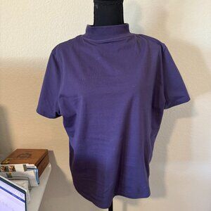 WILDFANG MOCK TURTLENECK TEE XL PLUM/PURPLE